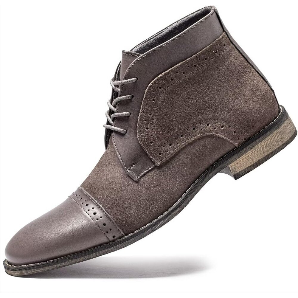 〽️Men's Oxfords Chukka Ankle Boot Gray Casual Comfort And Fashion Lace Up Shoes